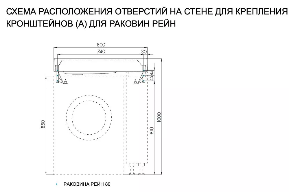 Схема установки раковины над стиральной