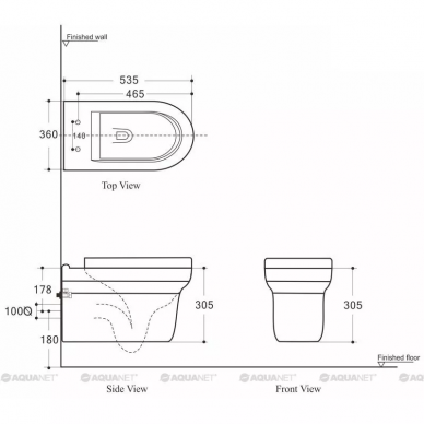 Чаша подвесного унитаза Aquanet Rimless Nova (BL-101N-WHT) микролифт 7