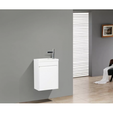 Тумба для раковины BelBagno Pietra Mini (PIETRA MINI-400-1A-SO-BL-R) правосторонняя (39.4x21.7) белый глянцевый 1