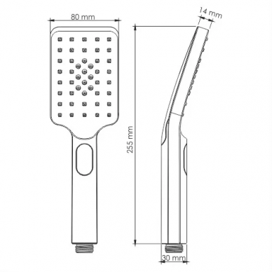 Ручной душ Wasserkraft Abens 2000 (A130) черный матовый 4