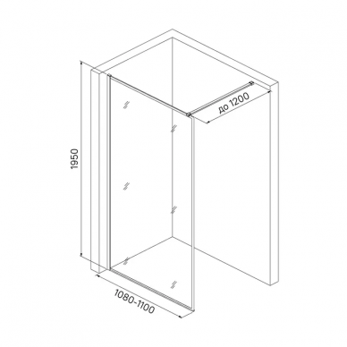 Душевая перегородка Iddis Slide Walk In (SLI8BS7i23), черный, 110x195 6