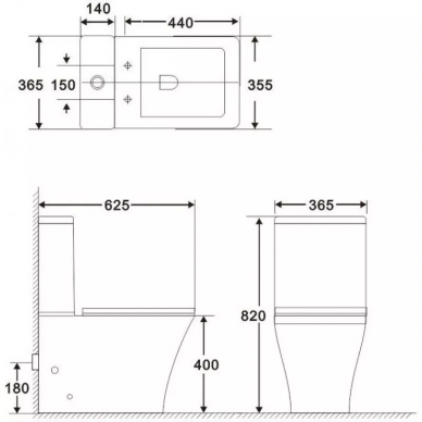 Бачок для унитаза BelBagno Marmi (BB052T) 1