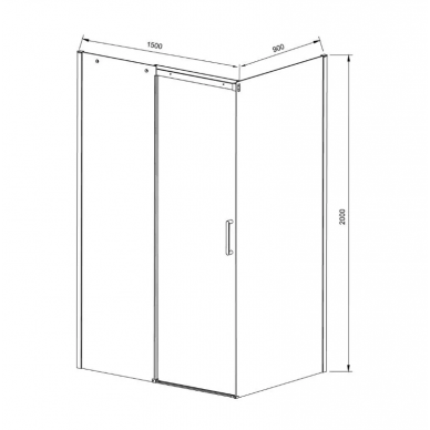 Душевой уголок Vincea Dice (VSR-4D9015CL) 150х90х200 см, профиль хром/стекло прозрачное 2