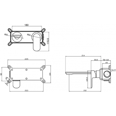Смеситель для раковины Agger Gorgeous (A0272200), скрытого монтажа, хром 5