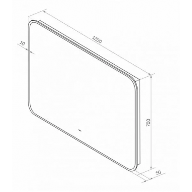 Зеркало Art&Max Siena (AM-Sie-1200-700-DS-F) (120x70 см) бесконтактный сенсор с LED подсветкой 6