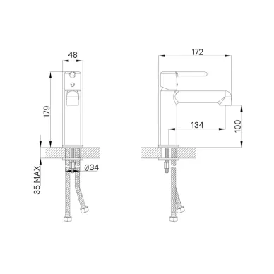 Смеситель для раковины Iddis Aiger AIGGB00i01 черный 6