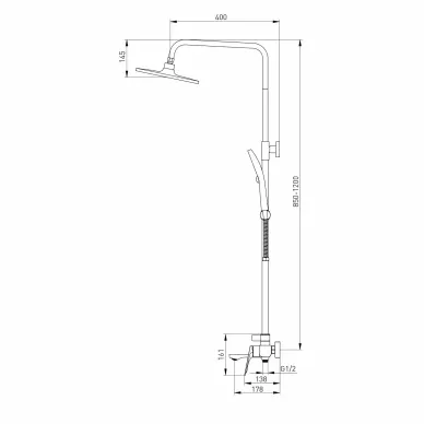Душевая система Mixline Swan White 554242 белый, хром 7