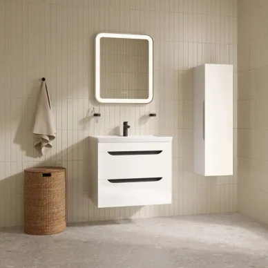 Тумба для ванной с раковиной Iddis Ray RAY70W0i95K 70см, подвесная, белая 5