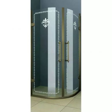 Душевой уголок Cezares Retro R2 (90x90) прозрачное стекло с матовым узором (бронза) 0