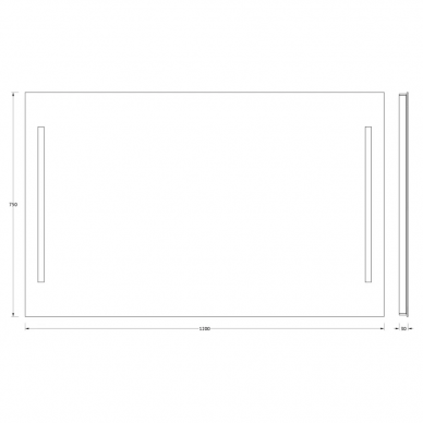 Зеркало Evoform Ledline (BY 2120) (120 см) (с 2-мя встроенными LED-светильниками) 1