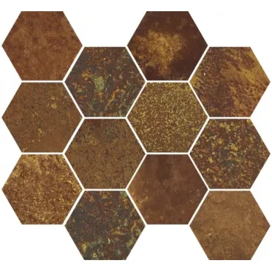 CORTEN OXIDUM NAT MOSAIC HEXAGON 30x28 0