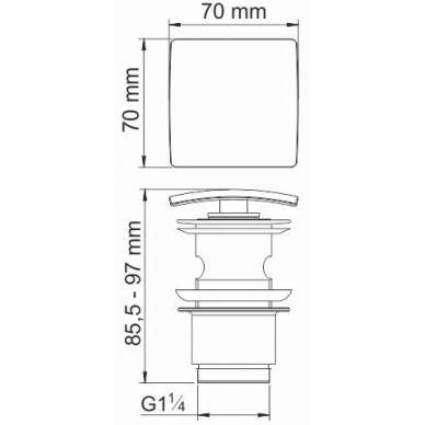 Сливной набор для раковины Wasserkraft Glan 6600 (A166) черный 1