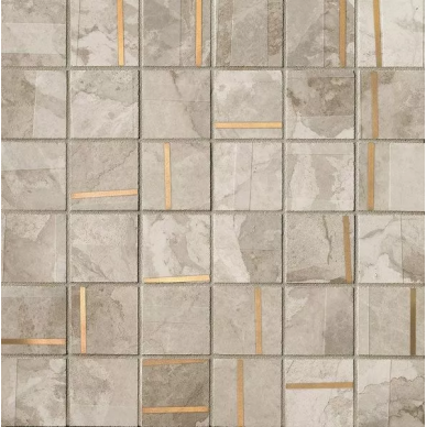 Kamu White Metal Mosaico Brillante 30x30 0