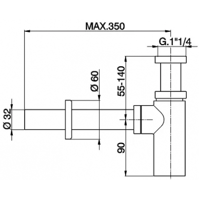 Сифон для раковины Cisal Complementi (ZA00404240) (черный матовый) 1