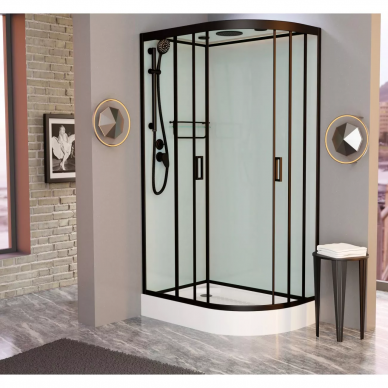 Душевая кабина Frank F411L Black  (114114) 110х80х220 см, левосторонняя 17