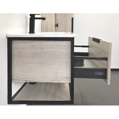Тумба для ванной Comforty Бонн 75 (75.5x52x46.5 см), графит/дуб дымчатый 5
