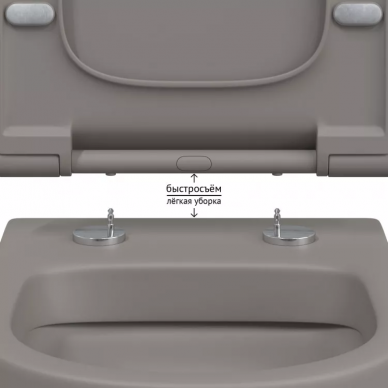 Чаша подвесного унитаза Berges EGO XL (083216) безободковый, с микролифтом, матовый серый 5