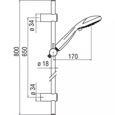Душевой гарнитур Nobili Shower (AD140/34CR) 3jet 1