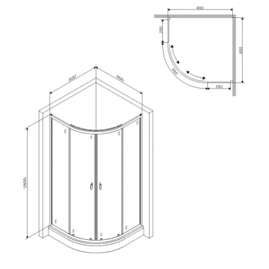 Душевой уголок Am.Pm X-Joy Twin Slide (W88G-205-080BT64) (80х80 см), профиль черный/стекло прозрачное 6