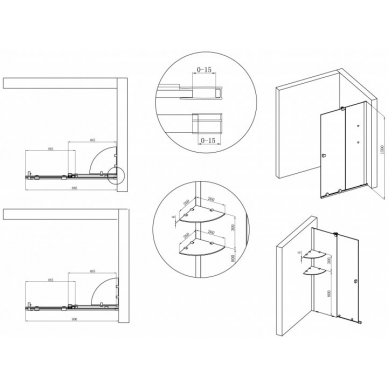 Шторка для ванной Cezares Stream (STREAM-VFS-11-80/150-C-Cr) (80x150) прозрачное стекло/профиль хром, с полками 5