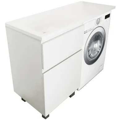 Тумба с раковиной Эстет Dallas Luxe 140 L (ФР-00002519) (левая) 2 ящика, белая 5