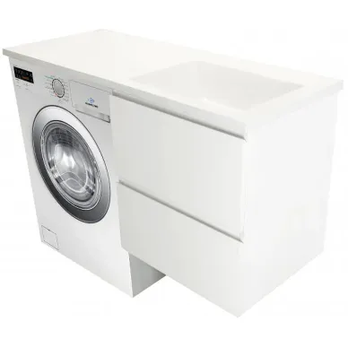 Тумба с раковиной Эстет Dallas Luxe 130 R (ФР-00002421) (правая) подвесная, 2 ящика, белая 5