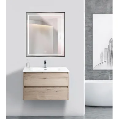 Зеркало BelBagno Kraft (SPC-KRAFT-700-800-LED-TCH-WARM-NERO) с подсветкой, 80x70 см, черный 7