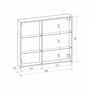 Зеркальный шкаф Art&Max Techno AM-Tec-1000-800-2D-F-Nero 100x80 см с LED подсветкой, nero matt 5