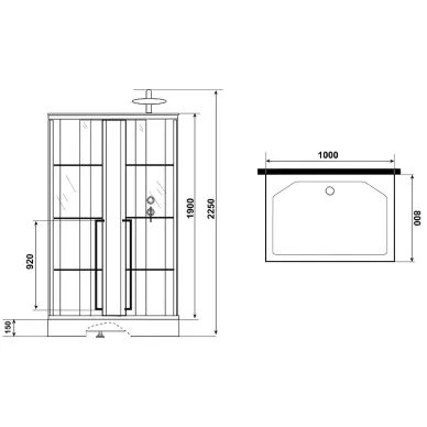 Душевая кабина Niagara Standart 120х80х225 см, без крыши 9