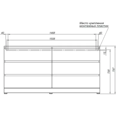 Комод Aquanet  Сканди 302547 160 см, дуб эдгрейн 10
