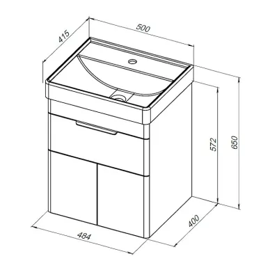 Тумба для ванной Aquanet Ирис New 310147 50 см, белая глянцевая 9